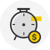 Un reloj con un signo de dólar Un reloj con un signo de dólar