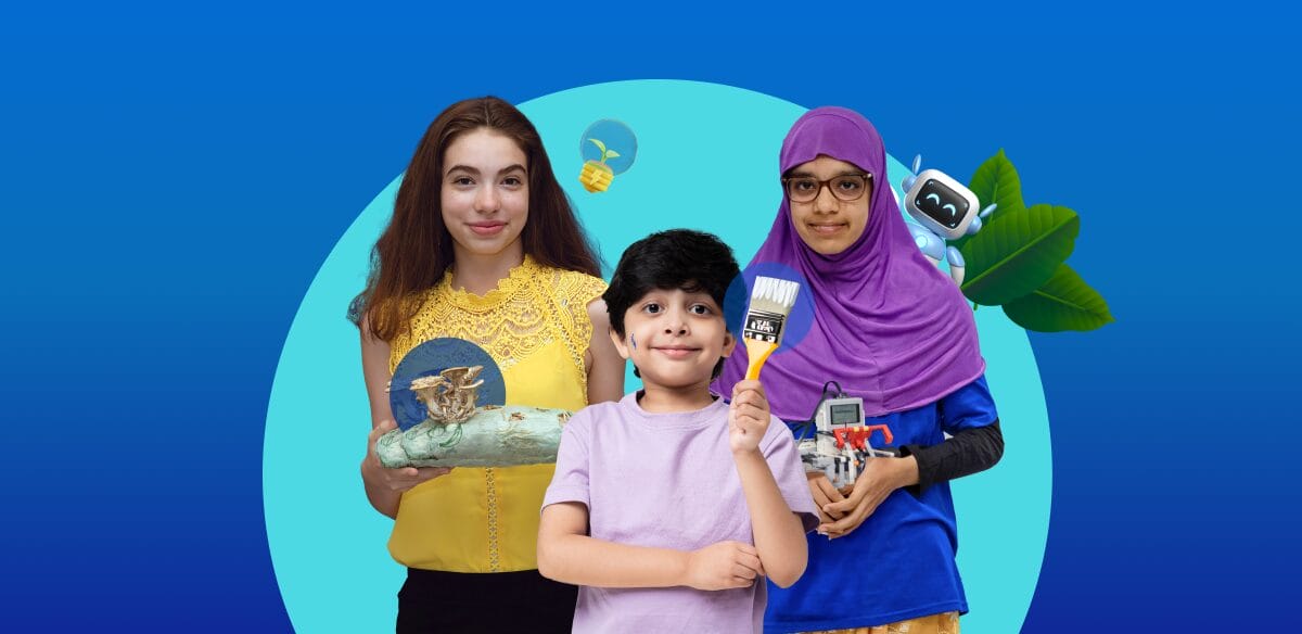 estudiantes con robots, pinceles y experimentos
